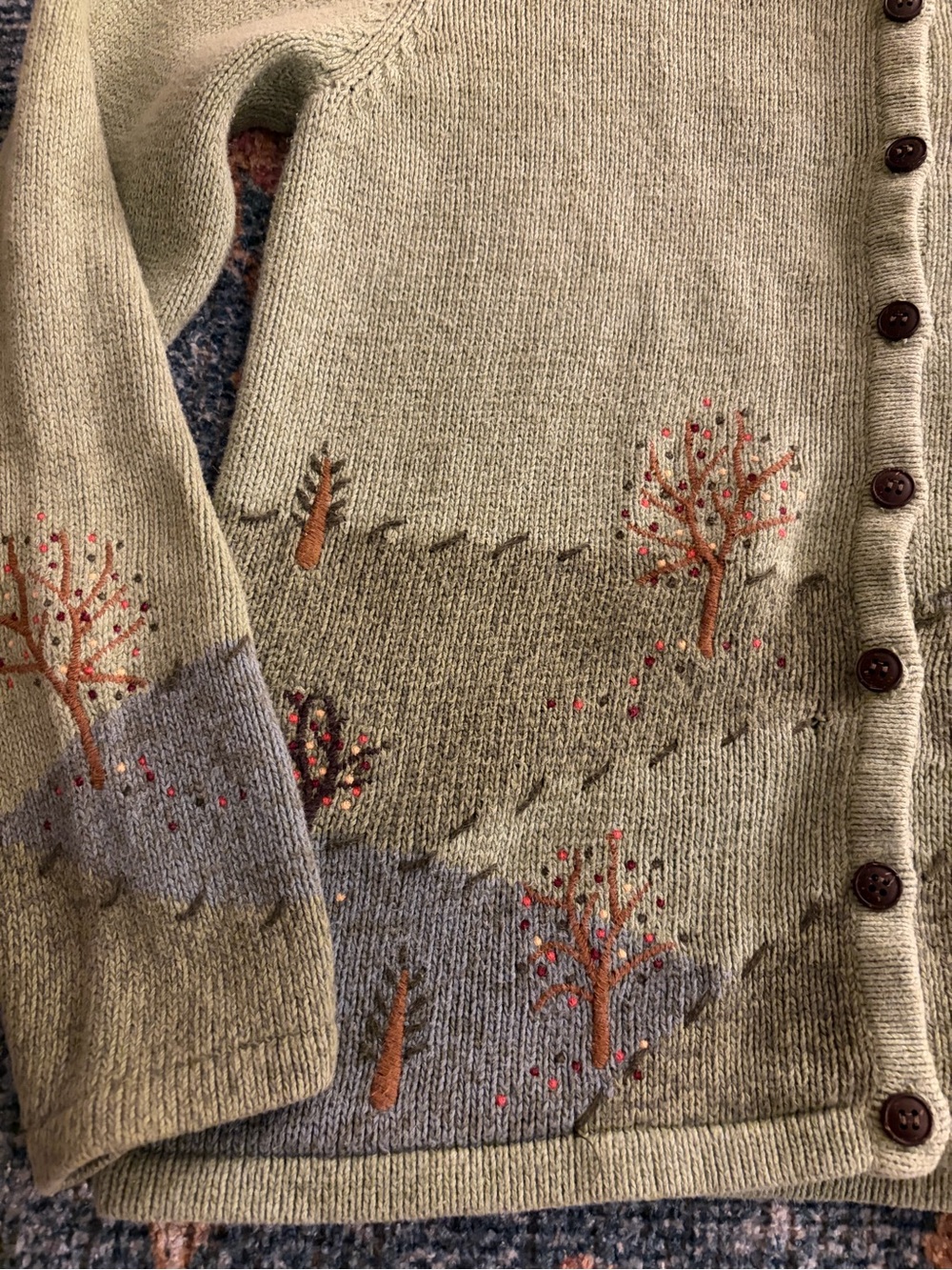 Women’s Vintage Christopher Banks Autumn Cottage Knit Cardigan - Picture 4 of 8